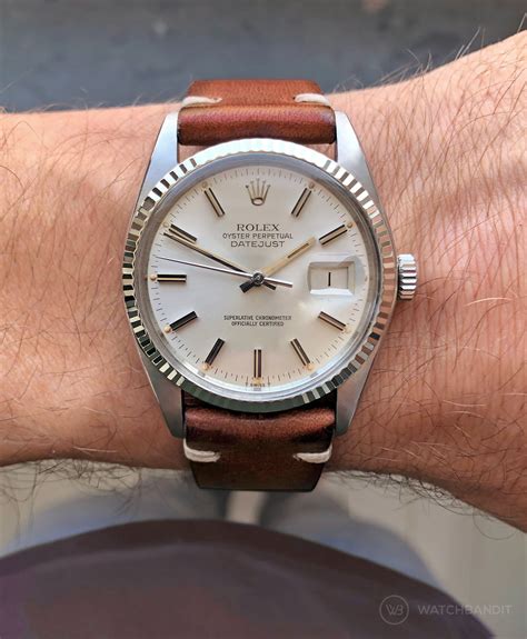 rolex datejust on leather strap|genuine rolex strap.